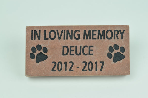 Pet Memorial Grave Marker Headstone Sandblast Deep Engraved  Red Stone  ILM 4x8    - GR2CH3052