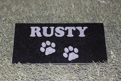 Personalized Pet Memorial Headstone Grave Marker Sandblast Engraved Granite Garden Stone 4" x 8" Dog Cat NP     - GR2GH3053