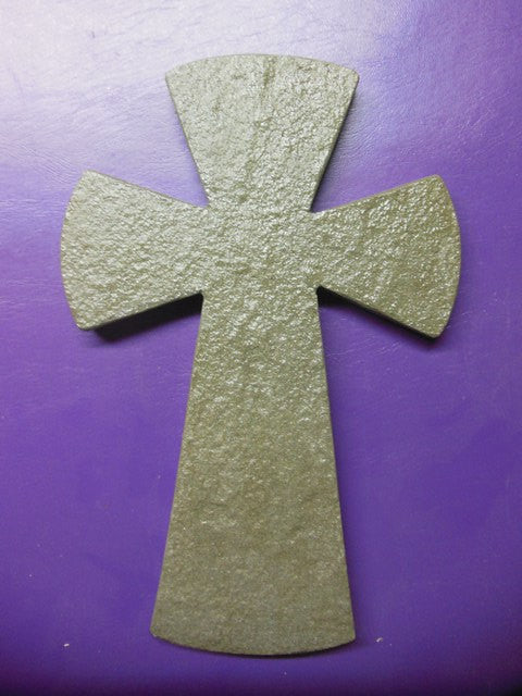 XL Natural Gray Stone Cross Customized 12in x 8in