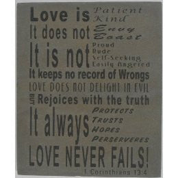 Inspirational Garden Stepping Stone Engraved Natural Stone Decorative Wall Art "Love is Patient Love is Kind" 12" x 10"    NS
