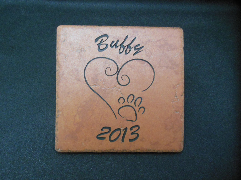 Sandblast Engraved Customized Garden Tile Personalized Grave Marker Headstone  6" x 6" Pet Memorial Dog Cat NHD      HUV4ZD3DHN