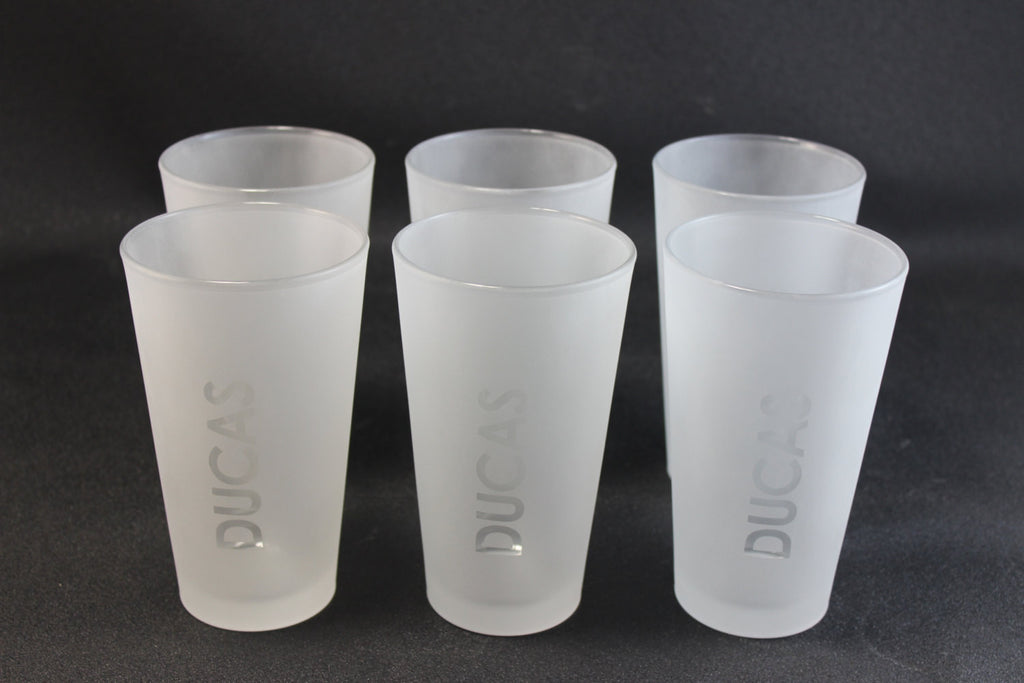 Engraved Frosted Drinking Mixing Bar Beer Glass Set of 6