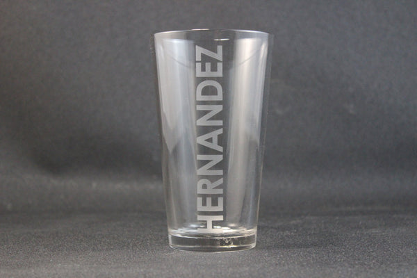 Engraved 16 oz. Personalized Drinking Glasses Bar Beer Drink Water Tumbler Set of 6