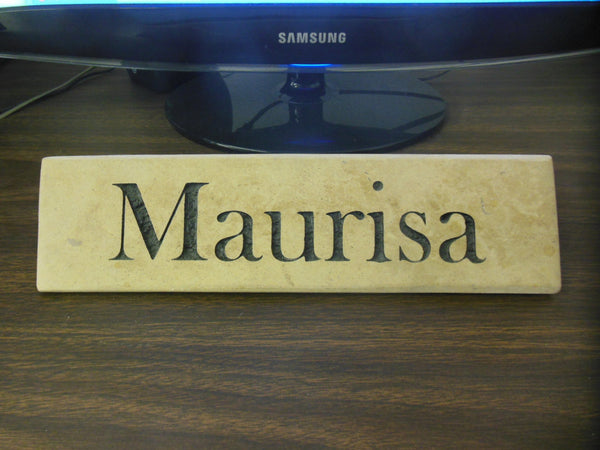 Desk Nameplate Engraved Natural Stone