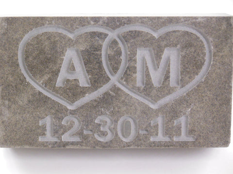 Love Custom Initial Stone Wedding Anniversary gift Engraved 3.5in.x6in.