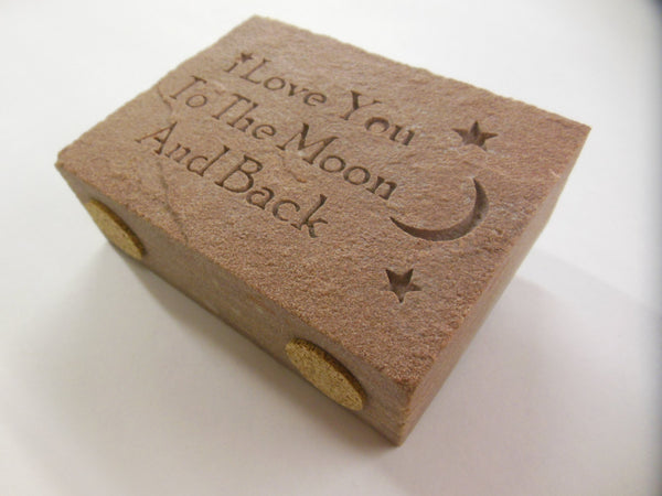 Engraved Redstone Stone "I Love You to the Moon and Back"  4in.x3.5in.x1.5in.