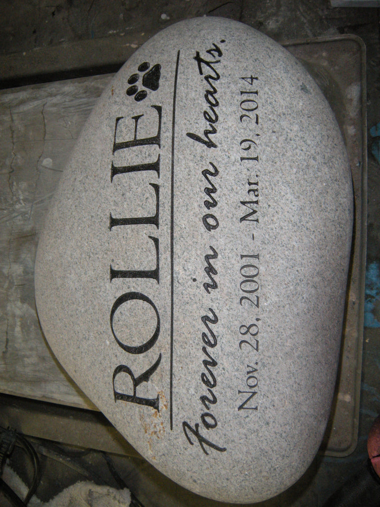 Personalized Pet Memorial Stone Grave Marker Dog Cat Headstone 7" to 8"