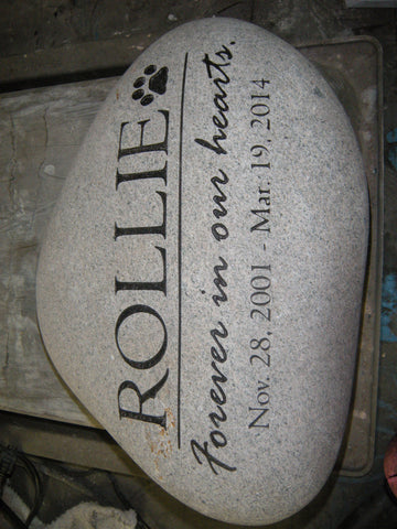 Personalized Pet Memorial Stone Grave Marker Dog Cat Headstone 7" to 8"