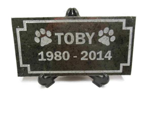 Personalized Sandblast Engraved Granite Pet Grave Marker Garden Stone 6" x 12" Dog Cat    NS
