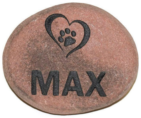 Personalized Pet Memorial Headstone Grave Marker River Rock Garden Stepping Stone HPN 7" x 7"