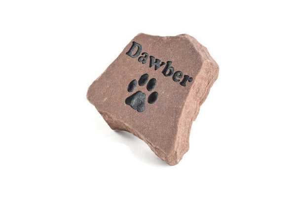 Personalized Engraved Red Stone Pet Memorial Headstone Grave Marker Dog Cat npp